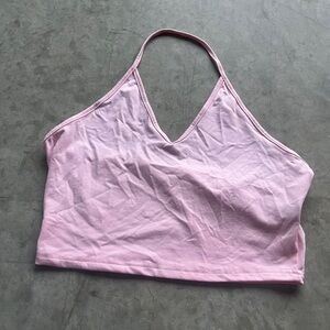 Pink Halter Neck Women's Top